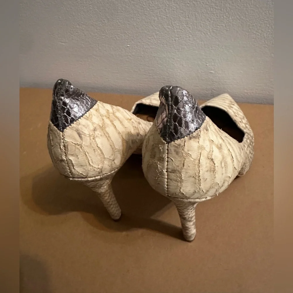 Sam Edelman Cream Snakeskin Heels - Picture 5 of 5
